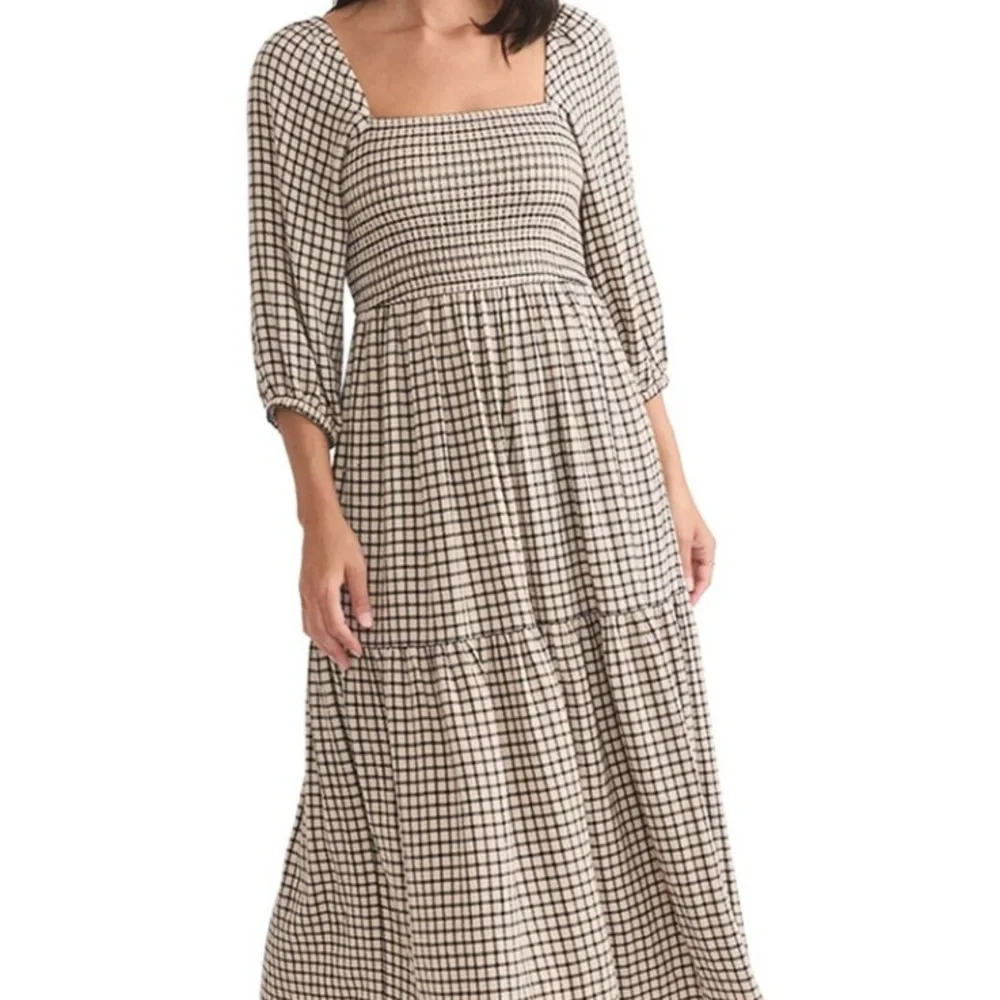 Marine Layer Ivy Smocked Dress (Windowpane) NWT - Picture 2 of 4